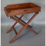 A 19th Century Mahogany Butler's Tray with folding stand