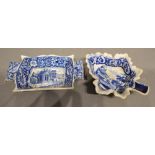 An 18th/19th Century English Transfer Printed Pickle Dish, together with another similar of