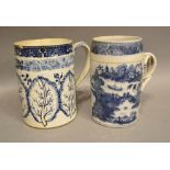 A Late 18th/Early 19th Century English pearlware Mug decorated in relief with a band of leaves, 13cm