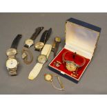 A Rotary 9 Carat Gold Cased Ladies Wristwatch, together with various other wristwatches