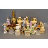 A Small Collection of Continental Porcelain Figures and various other ceramics and glassware