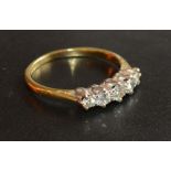 An 18 Carat Gold Five Stone Diamond Ring, the five graduated stones claw set