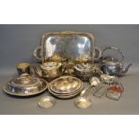 A Silver Plated Two Handled Tray, together with a collection of other silver plated items