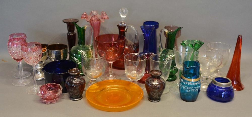 Four 19th Century Glass Rummers, together with various other glassware