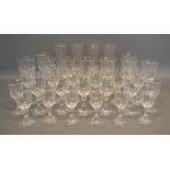 A Cut Glass Drinking Set by Riedel comprising wine glasses and others to include four champagne