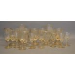 A Set of Seven 19th Century Wine Glasses of tapering form, together with a collection of other