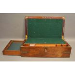 A 19th Century Mahogany and Brass Bound Writing Slope with baize writing surface and glazed topped