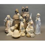 Various Lladro Porcelain Figures, together with a similar Nao figure