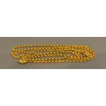 A Tested 14 Carat Gold Long Guard Chain, 28.8 grammes