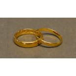 Two 22 Carat Gold Wedding Bands, 8.2 grammes