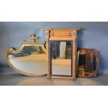 A William IV Pier Glass with half pilasters, together with a gilt framed wall mirror and an