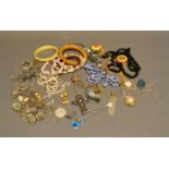 A Collection of Jewellery to include a moonstone pendant, various bead necklaces, bracelets and
