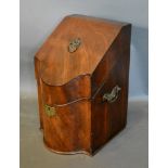 A 19th Century Mahogany Serpentine Fronted Knife Box converted for stationery