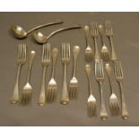 Three Pairs of George III London Silver Forks, together with various other silver forks and two