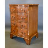 A 20th Century Mahogany Serpentine Chest, the moulded top above four drawers with brass handles