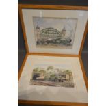 H Hooper, a pair of watercolours, Cannon Street Station and another, both depicting steam