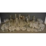 A Collection of Glassware to include decanters, glasses and bowls to include Waterford