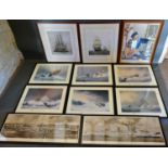 A Set of Six Coloured Prints, Gold Medal Rescues, together with five other similar prints
