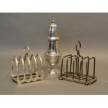 A Sheffield Silver Four Division Toast Rack, together with a London silver four division toast