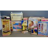A Collection of Sindy and Barbie Dolls and accessories to include Sindy wardrobe, boxed, and other
