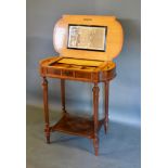 A Late 19th/Early 20th Century French Kingwood Dressing Table, the hinged top enclosing a fitted
