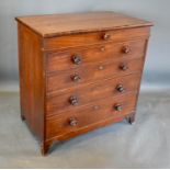 A Victorian Mahogany Straight Front Chest of Drawers, the moulded top above a frieze drawer above