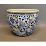 A Late 19th/Early 20th Century Chinese Underglaze Blue Decorated Jardiniere, together with a Chinese