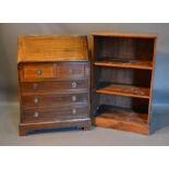 A 20th Century Mahogany Bureau, the fall front above two short and three long drawers with