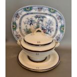 A Copeland Spode Tureen with stand, together with a Milan pattern meat platter