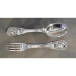 Evald Nielsen, a Danish 830 Silver Christening Pair, 15cm long