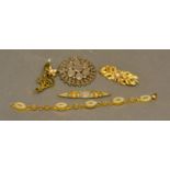 An Italian Micromosaic Bracelet, together with a similar brooch and three costume brooches