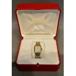 A Cartier Panthere 18 Carat Gold and Stainless Steel Ladies Wristwatch with original box