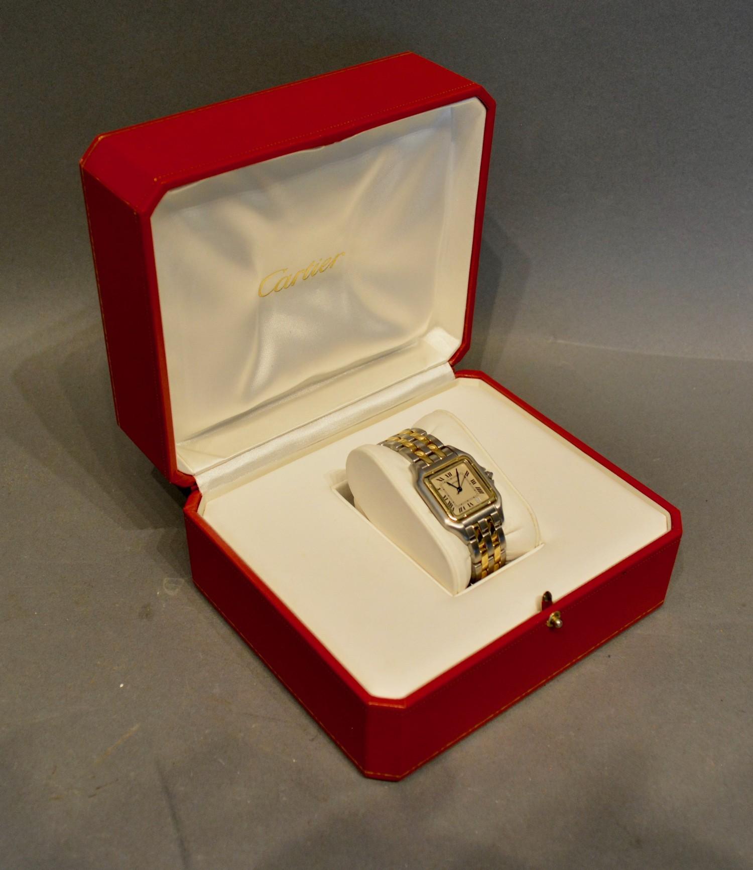 A Cartier Panthere 18 Carat Gold and Stainless Steel Ladies Wristwatch with original box - Image 3 of 3