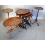 A Nest of Three Early 20th Century Mahogany Tables together with two mahogany wine tables and a