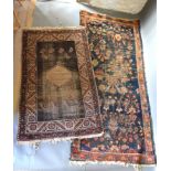 A Northwest Persian Woollen Rug with an all over design upon a blue and cream ground with multiple