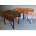 A 19th Century Mahogany Rectangular Card Table, together with a 19th century oak Pembroke table