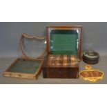 A Victorian Rosewood Veneered Work Box, together with a collection of other items to include two