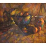 John Mackie, Still Life with Fruit and Jugs pastel, signed and dated '95, 58cm x 77cm