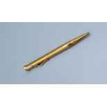 A 9ct Gold Cased Propelling Pencil 12cm long