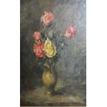 Henry Raeburn Dobson, Still Life, Jars of Roses on a Table, oil on canvas, signed, 49cm x 39cm