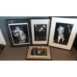 A Signed Print of Bono 34cm x 24cm together with a similar print of Joe Strummer, a print of Steve