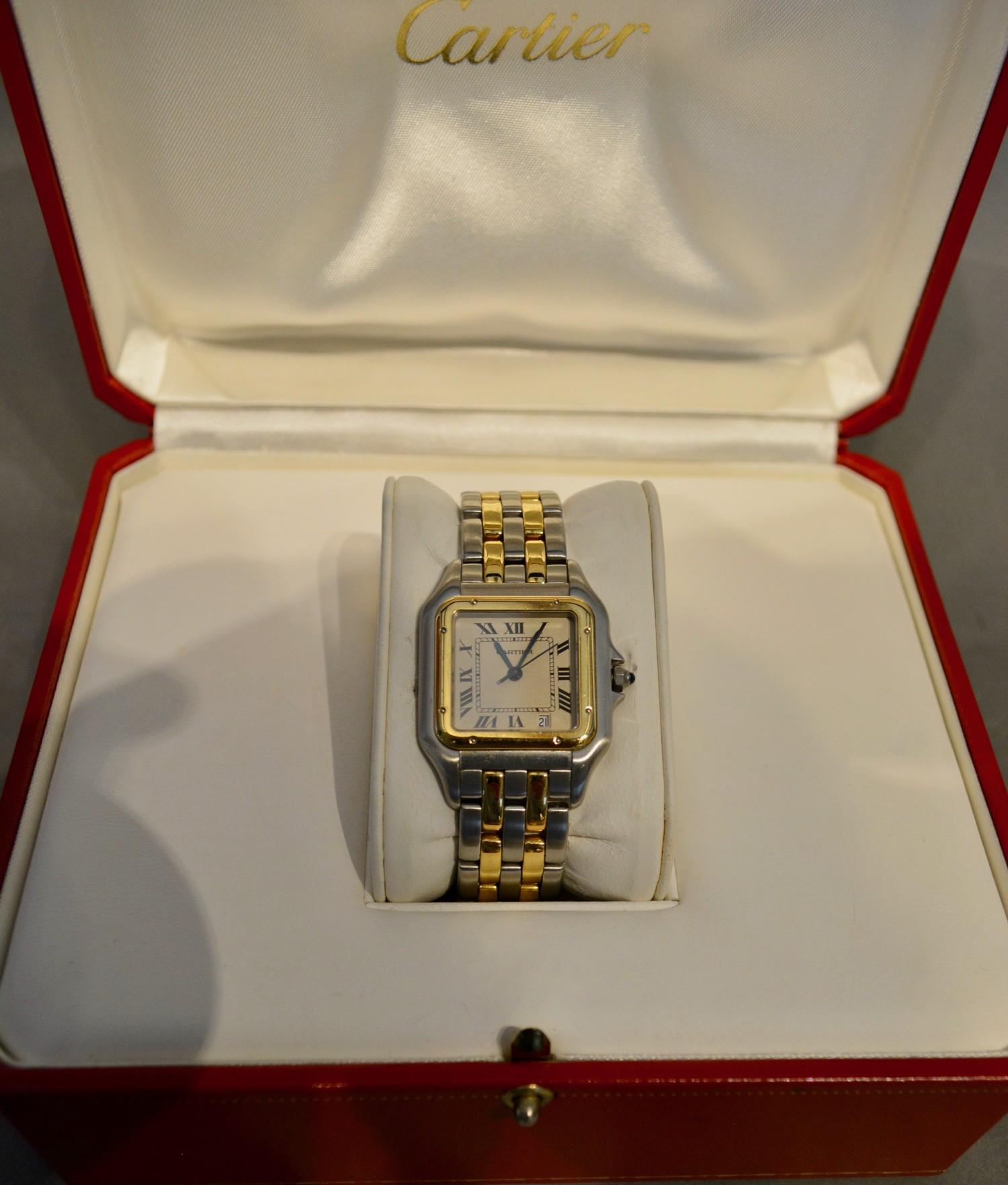 A Cartier Panthere 18 Carat Gold and Stainless Steel Ladies Wristwatch with original box - Image 2 of 3