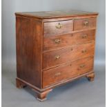 A 19th Century Mahogany Straight Front Chest, the moulded and crossbanded top above two short and