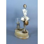 An Art Deco Table Lamp of Figural Form, 24cm tall