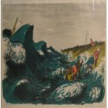 Edward Ardizzone, "The Wreck" Coloured Lithograph distributed by School Prints Ltd 1951, 49cm x 74cm