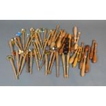 A Collection of Boxwood Bobbins together with a collection of other bobbins to include York bobbins