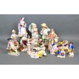 A Collection of Various Dresden Porcelain Figures and other figures