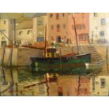 William Atherton, Cathchart "In Mevagissey Harbour" signed, 50cm x 60cm together with John Mackie,