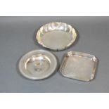 A London Silver Dish together with two other silver dishes 11oz