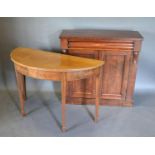 A 19th Century Mahogany Chiffonier together with a demilune table